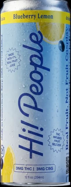 Can of Hi! People Blueberry Lemon hemp-infused seltzer